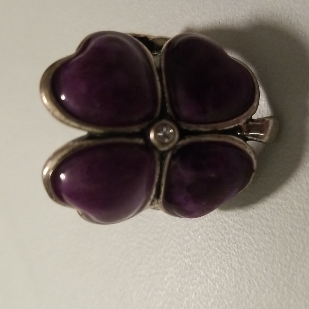 Women's Lucky Brand Purple Four Leaf Clover with Rhinestone Ring; Size 7 - Picture 8 of 8